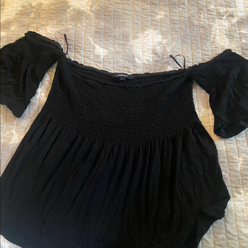 Black off shoulder top
